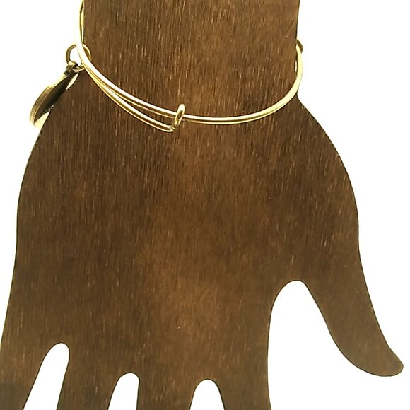 Alex and Ani Initial 'W' Charm Bangle Bracelet Rafaelian Gold Finish Expandable - Picture 4 of 11